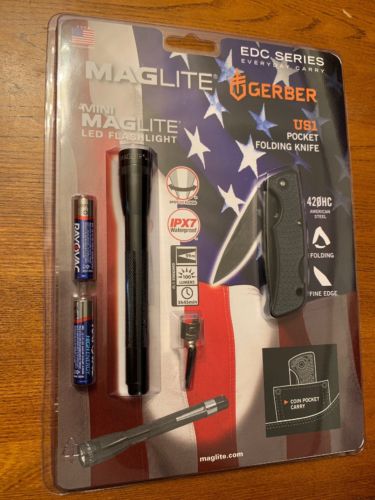 MAGLITE Gerber EDC Series Everyday Carry Mini LED Flashlight & US1 Pocket Knife