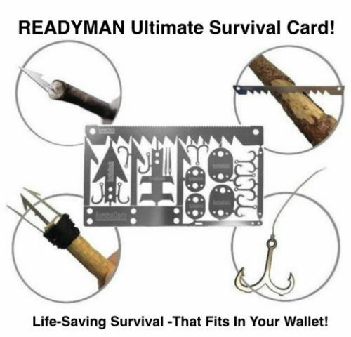 Survival Multi Tool Card For Your Wallet Bug Out Bag or Survival kit EDC Tool