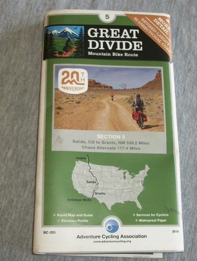 Adventure Cycling Tour Map Great Divide Moutain Bike Route Sec 5 Free US Shippin