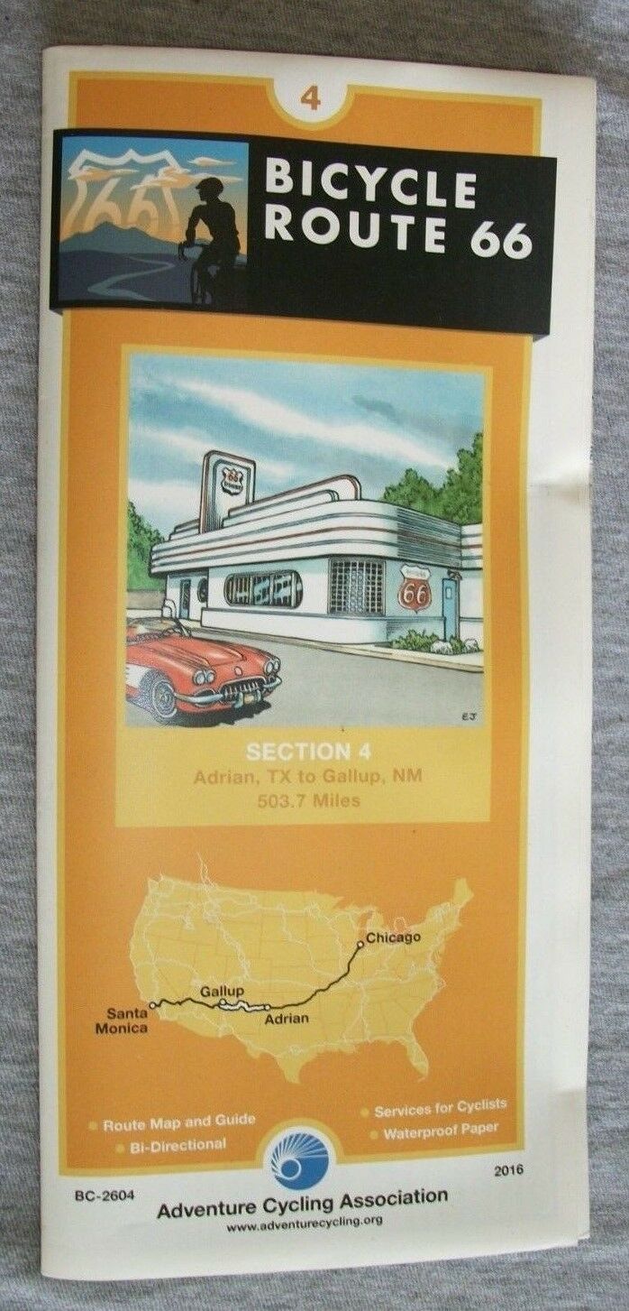 Adventure Cycling Tour Map Bicycle Route 66 section 4. Free US Shipping