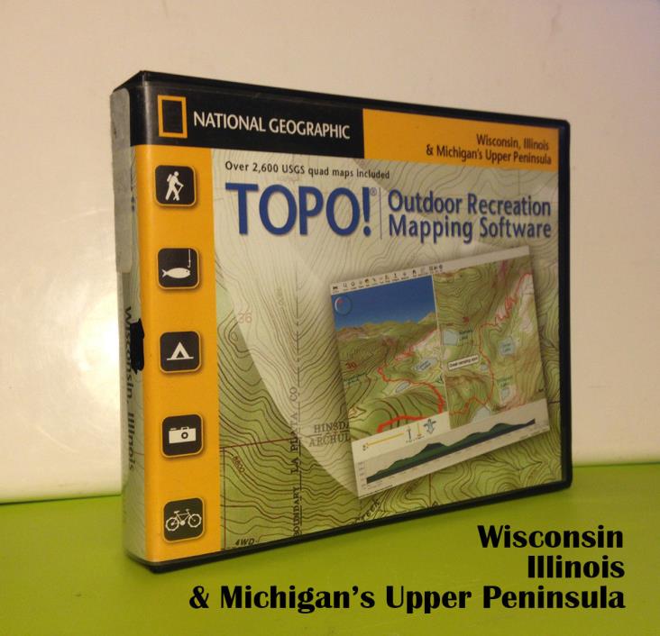 TOPO! National Geographic Topographic Maps Wisconsin, Illinois & Upper Peninsula