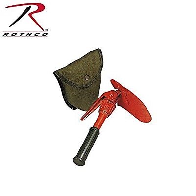 Rothco Orange Mini Pick & Shovel with Canvas Sheath. Huge Saving