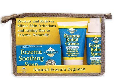 All Terrain Natural Eczema Regimen 3pc, Soothing Soap, Relief Cream & Spray,...