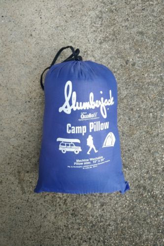 Camp Pillow Slumberjack Quallofil Insulation Blue and Plaid in Bag Camping Gear