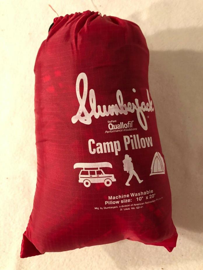 Camp Pillow Slumberjack Quallofil Insulation Red and Plaid in Bag Camping Gear