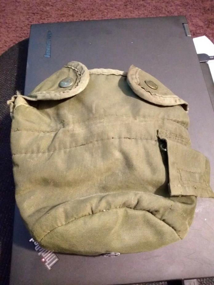 Genuine US Military 1 QUART CANTEEN COVER 1QT OD CARRIER POUCH w ALICE CLIPS