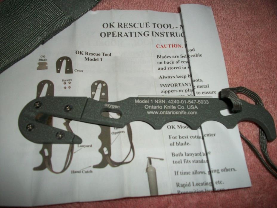 OK RESCUE TOOL MILITARY WITH CASE NEW