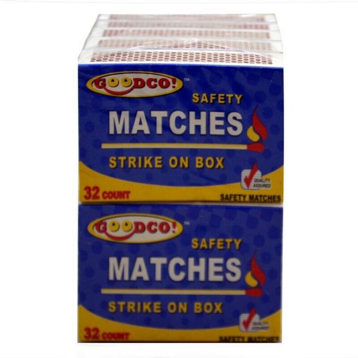 10 Boxes GOODCO WOOD RED PENNY MATCHES 320-Count STRIKE ON BOX RED TIP MATCHES
