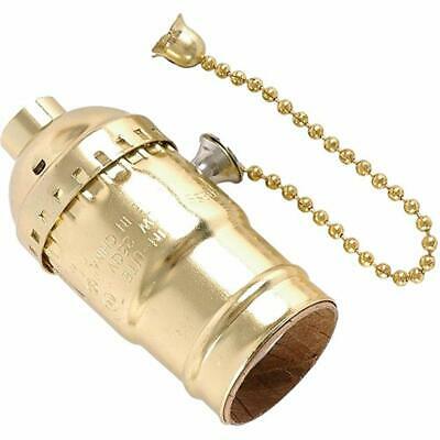 Lamp Socket With Pull Chain, Gold 52204 - Light Sockets