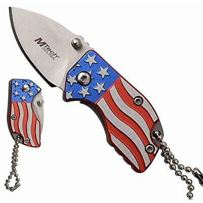 2 Patriot USA Flag Key Chain Folding Knifes -