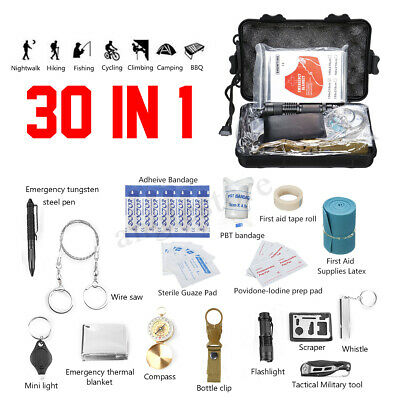 30Pcs/Set SOS Emergency Survival Equipment Gear Tactical Tool Camping Hiking Kit