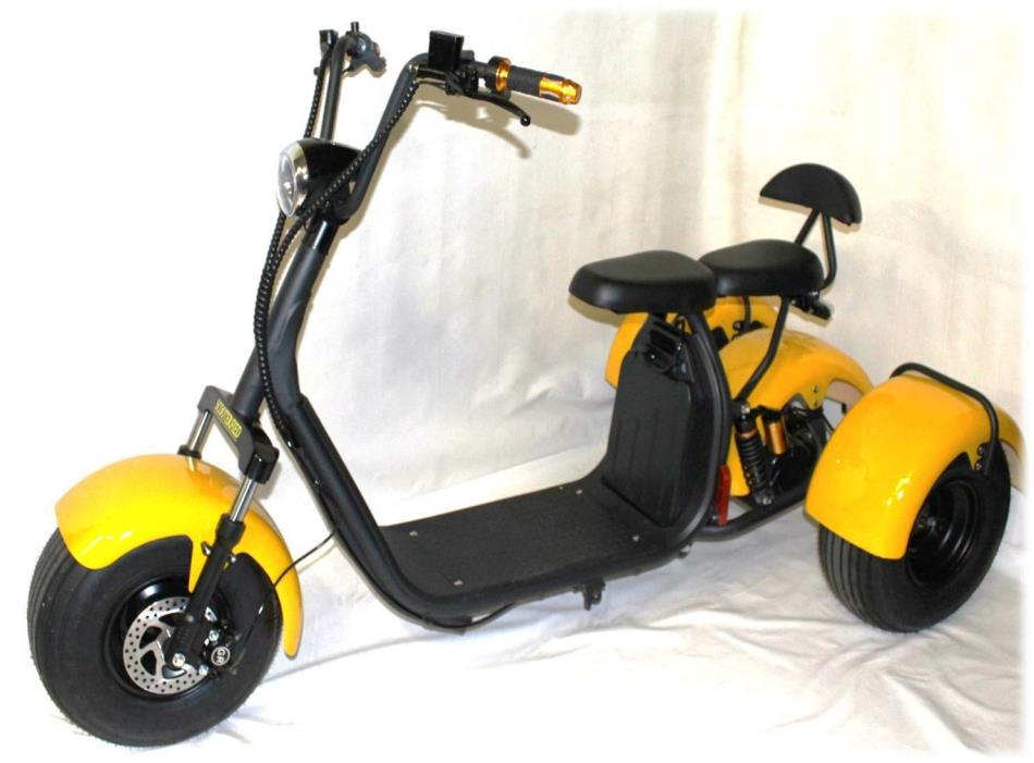 3 Wheel 1500w Trike Electric Scooter E-scooter 18.5 Fat Tires Scooterfied.com