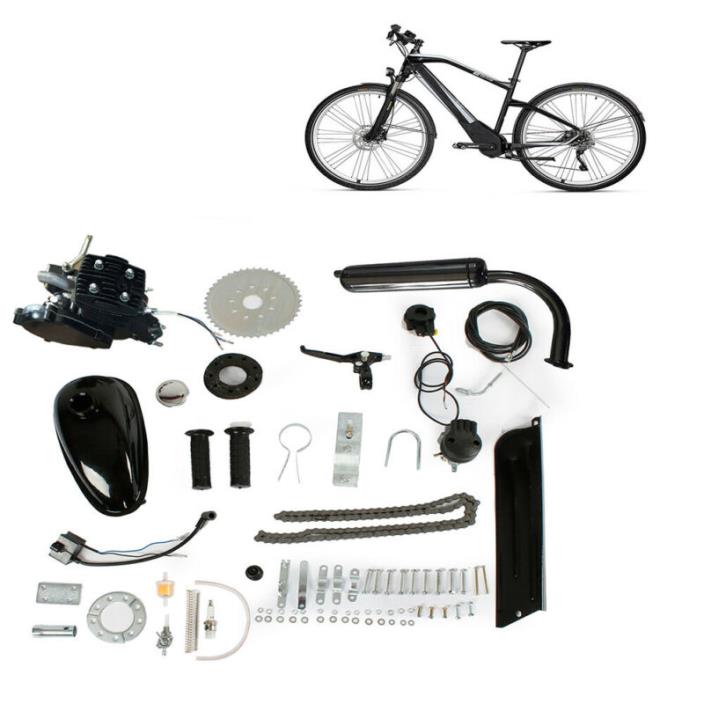 50cc 2-Stroke Motorized Bicycle Petrol Gas Motor Engine DIY Kit Set Black US New