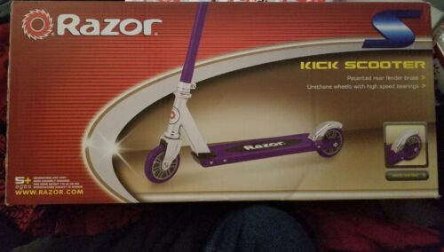 New Razor S kick scooter urethane high speed bearings wheels purple rear brake