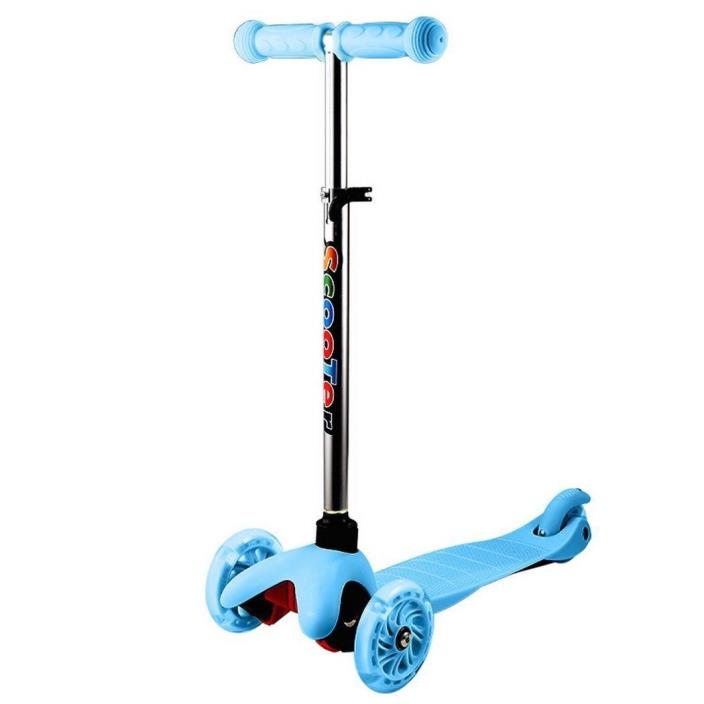 Kids 3-Wheel 4 Levels Adjustable Height Kick Scooter with LED Above years old