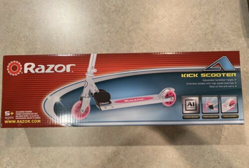 Razor A Kick Scooter AUTHENTIC Pink Aluminum T-Tube/Deck Adjustable Height NIB