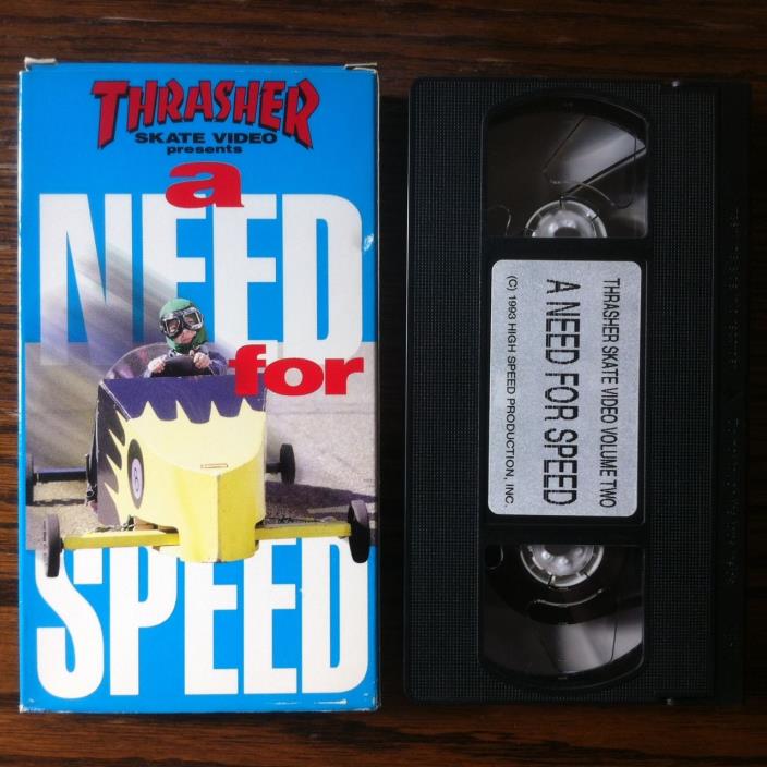 Need For Speed  ~ Thrasher Skateboard Video #2 1993 HTF vintage VHS