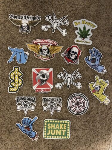Skate Stickers Assorted Lot - Thrasher, Tony Hawk, Sector 9 & more