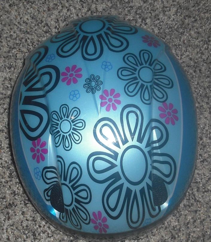 Protec brand youth size bike helmet turquoise flower design