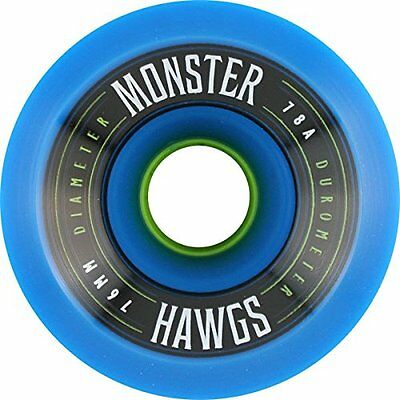Landyachtz Monster Hawgs Longboard Wheels 76mm - 78a Blue (Set of 4)