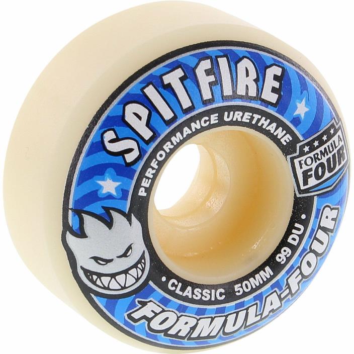 Spitfire Wheels F4 Classic 50mm 99a - White/Blue (Set of 4)
