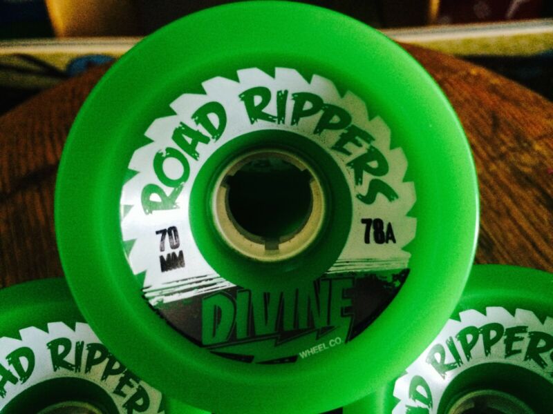 Divine Road Rippers Longboard Wheels 70mm/78a Green / New / Free Shipping