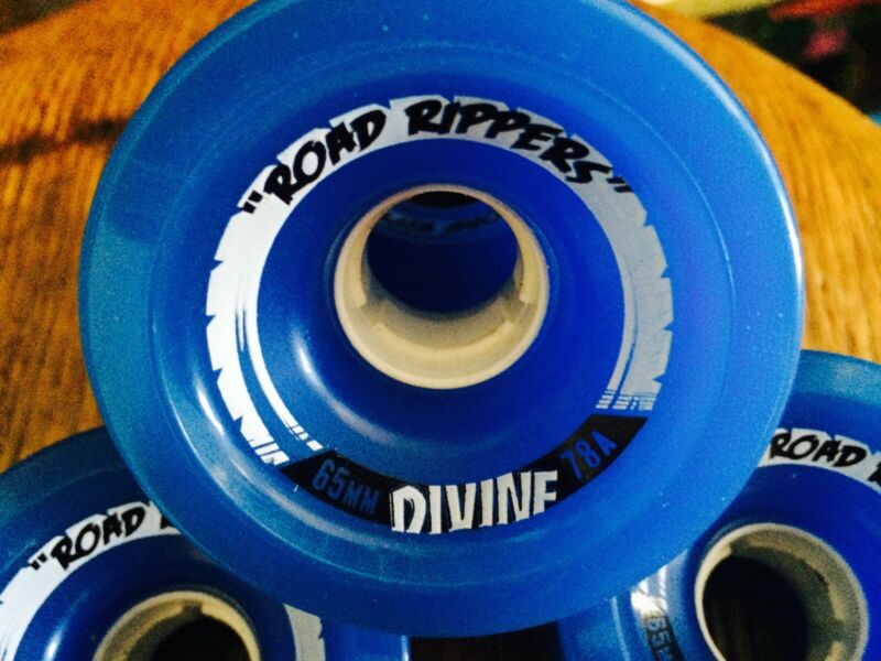 Divine Road Rippers Longboard Wheels 65mm/78a Blue / New / Free Shipping