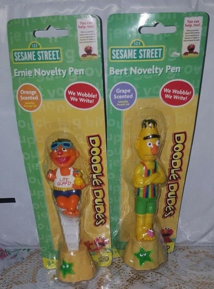 Sesame Street Bert & Ernie Doodle Dudes Scented Wobble Write Novelty Pens Beach