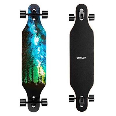 ENKEEO 40 Inch Drop-Through Longboard Skateboard Complete for Carving Downhill