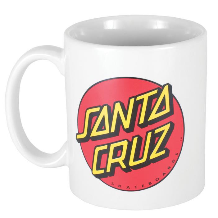 SANTA CRUZ Skateboards Classic Dot Logo White 11oz Coffee Mug