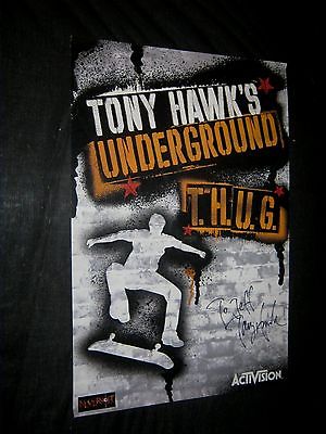 Original Signed in Person TONY HAWK'S UNDERGROUND Skateboard Video Game Poster