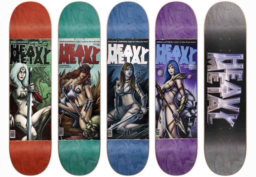 Darkstar Skateboards Full Set of 5 HEAVY METAL Movie Gerald Potterman Art Decks