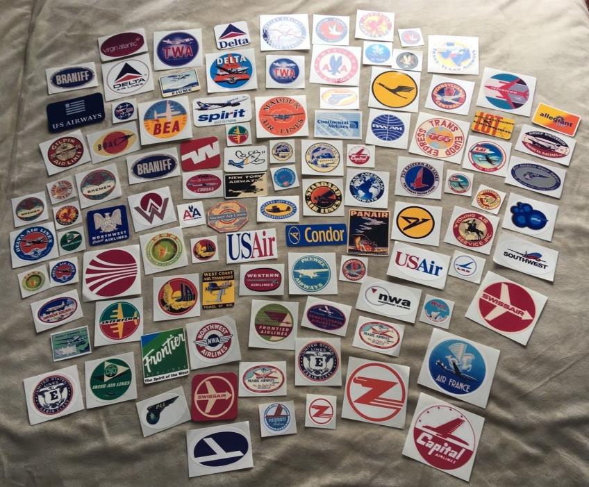 LOT OF AIRLINE STICKERS (30 stickers)