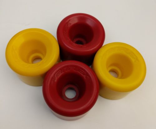 Vintage Variflex Skate Wheels, Red and Yellow set of 4 as shown