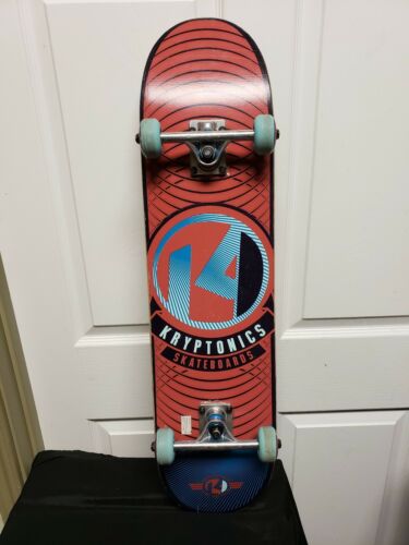 Kryptonics skateboard Red Blue Gray Black Deck Blue Kryptonics Wheels