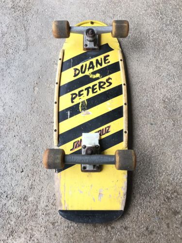 Duane Peters Santa Cruz Vintage 1980s 5 Stripe Rare Yellow/Black Complete Board