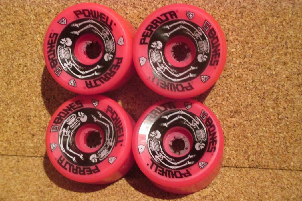 Nos Vintage Powell Peralta G-Bones Skateboard Wheels 80's 64mm 90a Pink