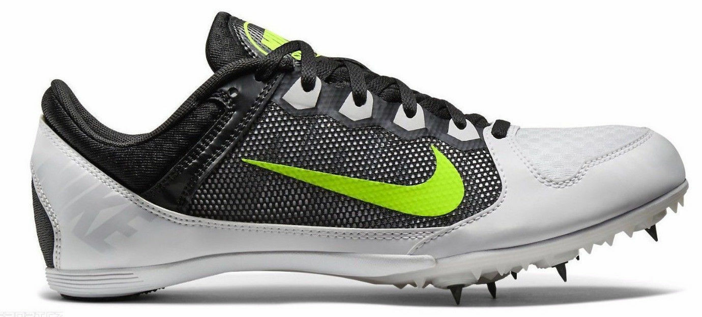 NEW Nike Zoom Rival MD 7 Track Spikes Shoes 616312-103 Black/White/Green Mens 14