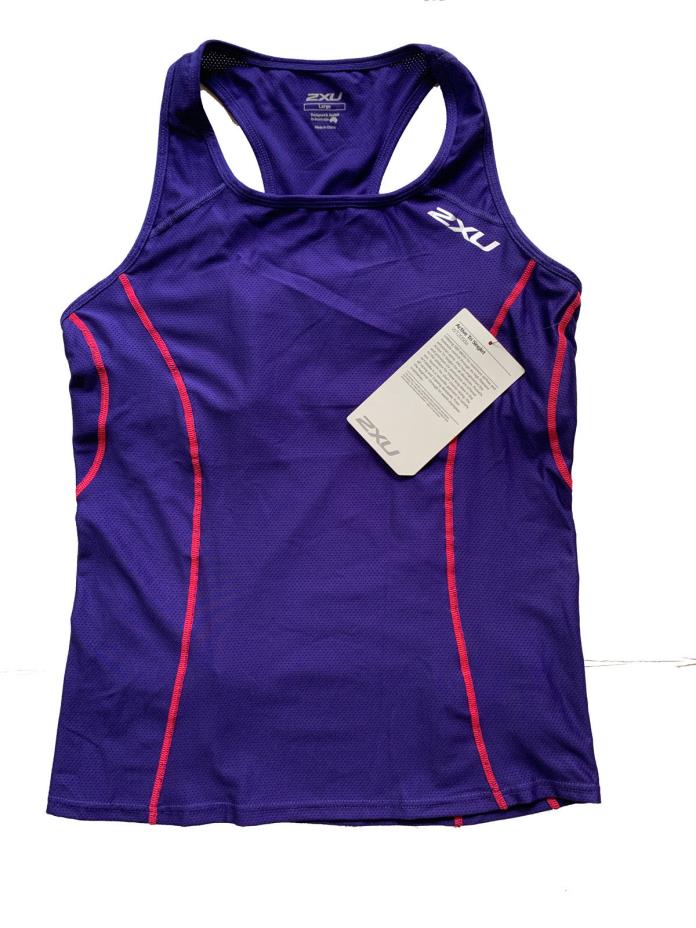 $64.99 brand new women's Active Tri Singlet deep purple medium triathlon 2 pocke