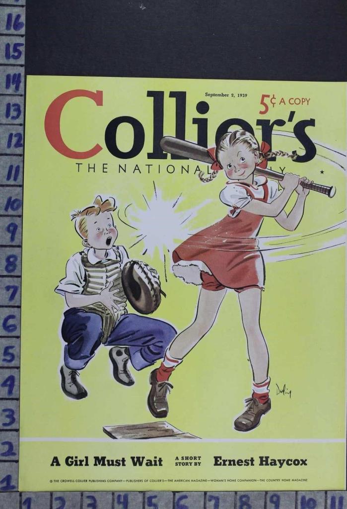 1939 SPORT WOMEN BASEBALL SOFTBALL BAT GLOVE CATCHER ILLUS DARLING COVER RF58