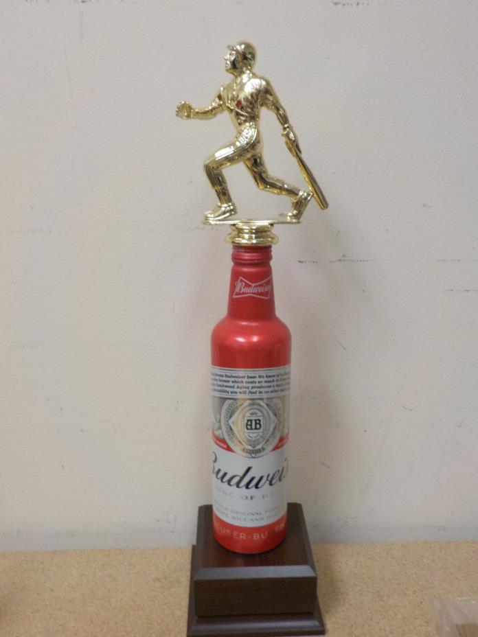 Budweiser Baseball or Softball award trophy, w/ engraving, 17.5