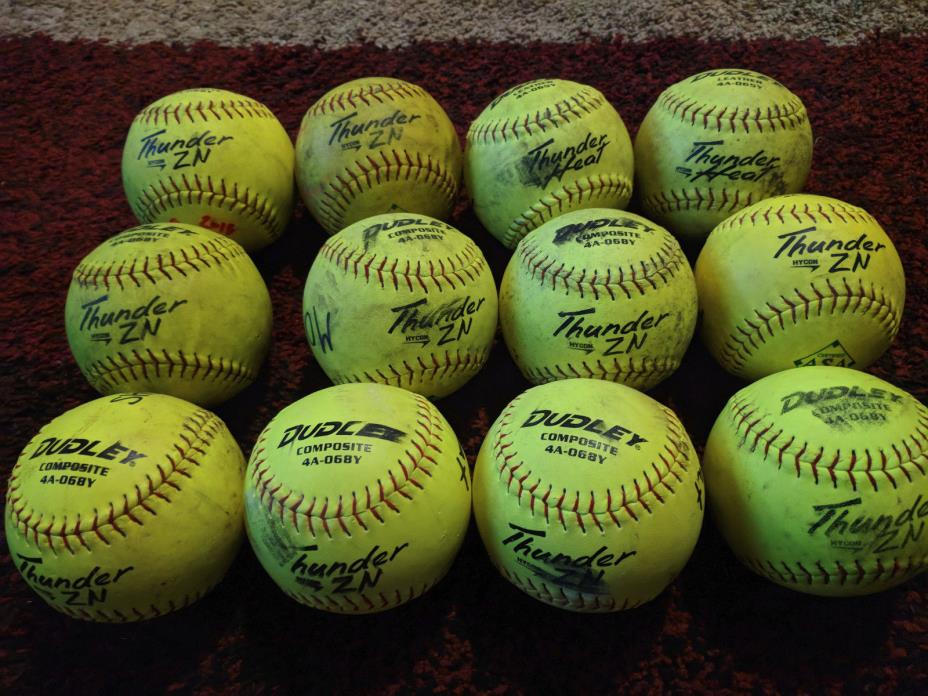 Lot of 12 Dudley ASA Stamp .52 300 12 Inch Softball.  Used