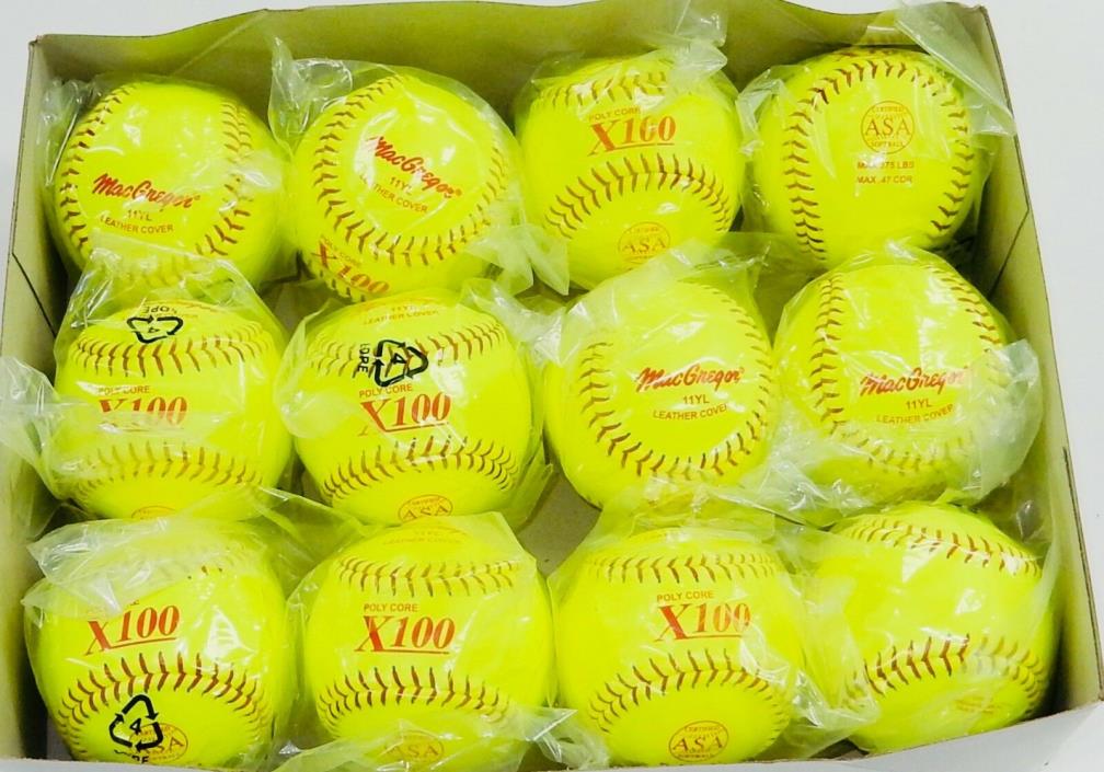 MacGregor X100 11 Inch ASA Fast Pitch Softball  Dozen FREE SHIPPING