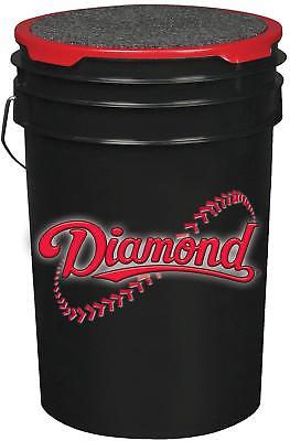 Diamond Sports 6-Gallon Ball Bucket with Lid, Black