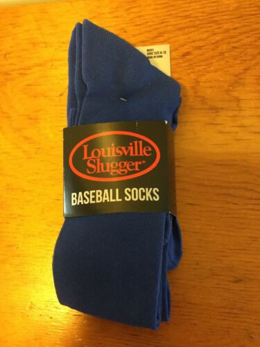 Brand New Men's Louisville Slugger Blue Baseball Socks Shoe Size 8-13 2 Pair