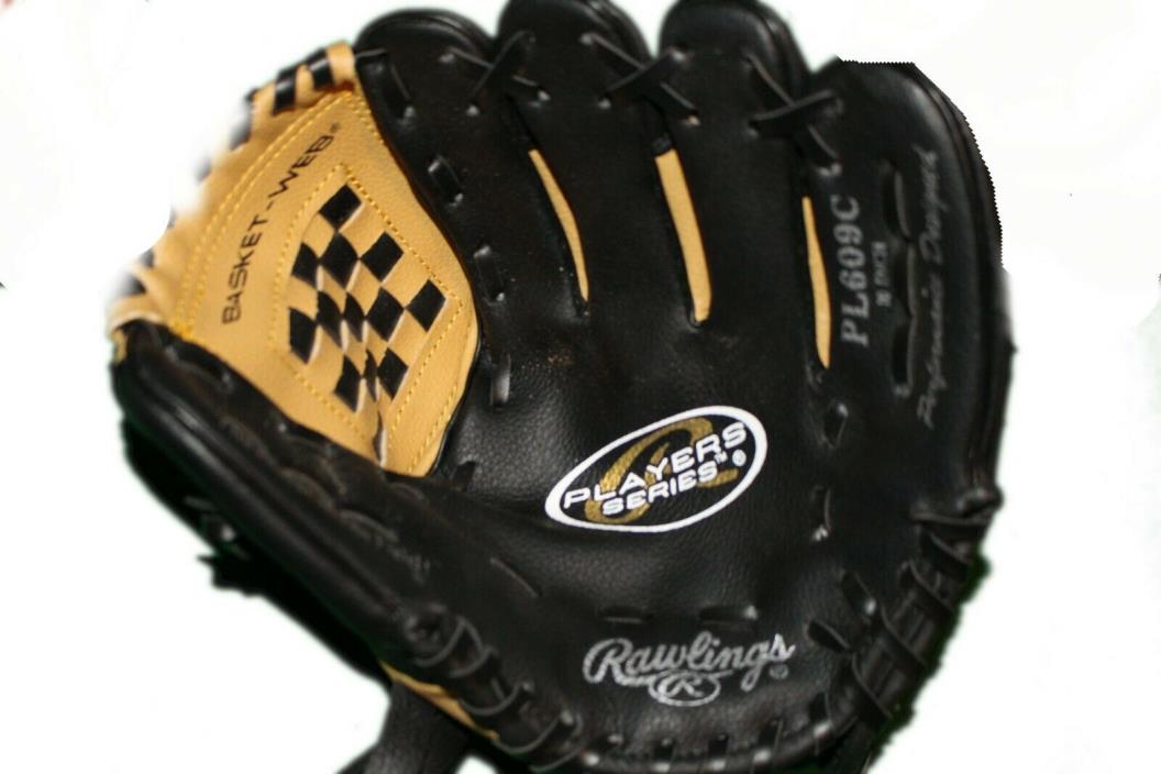 RAWLINGS Youth Baseball Glove 10 inch PL609C Right Thrower Black and Brown