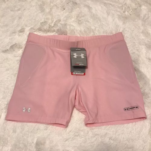 NWT Under Armour Light Pink Padded Compression Sliding Softball Shorts Large