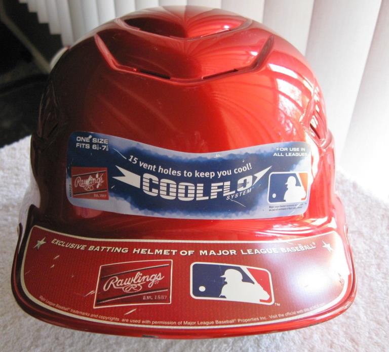 Red Rawlings cool flo batting helmet, sz 61/2 - 71/2,15 vent holes