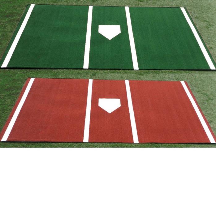 Poly Home Plate Mat Baseball Softball Turf 7'x12' Deluxe Green Training Batting