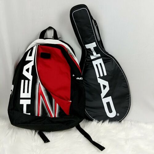 HEAD TENNIS RACQUET CASE TOTE BAG & BACKPACK RED WHITE BLACK EUC RACKET